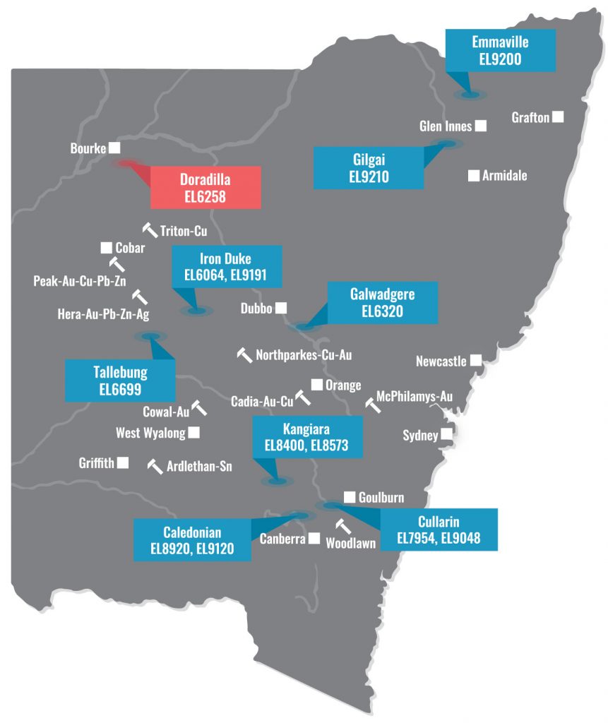 NSW Map Doradilla Project Location