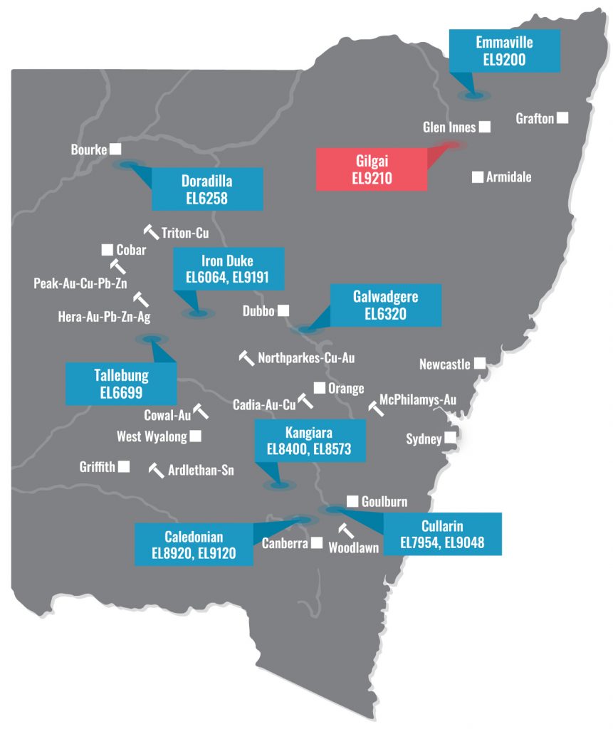 NSW Projects Map Gilgai